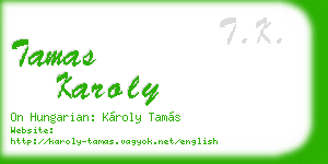 tamas karoly business card