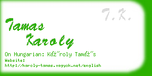 tamas karoly business card